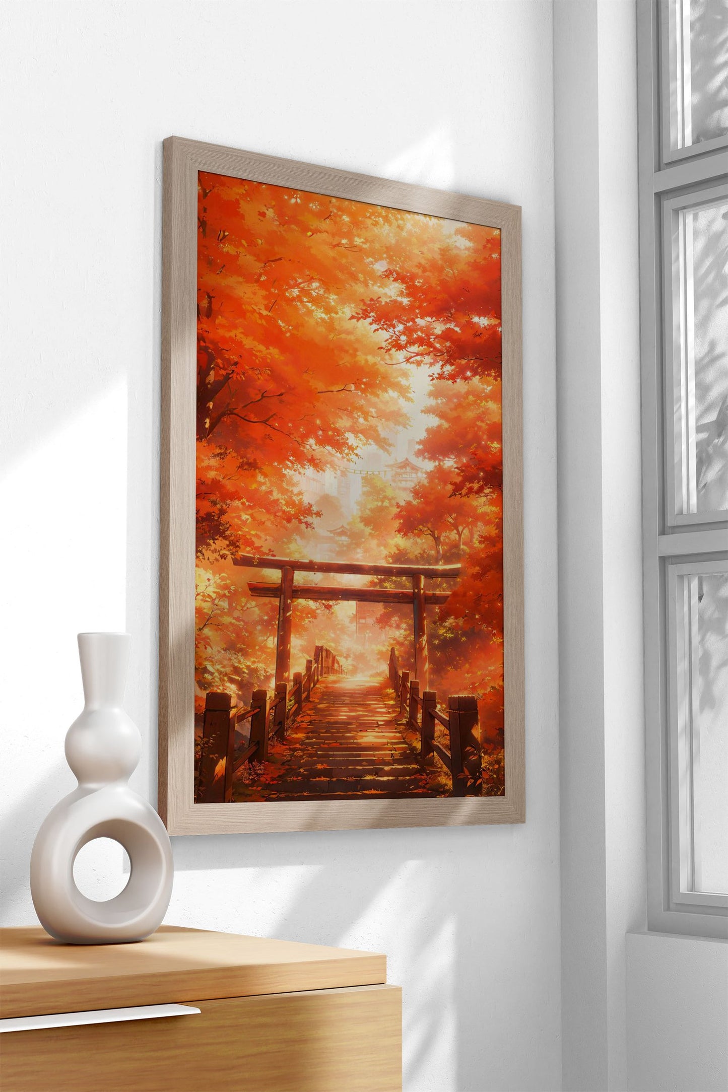 Autumn Torii Gate Asian Style Poster | Wall Art for Home & Office | High-Quality Print