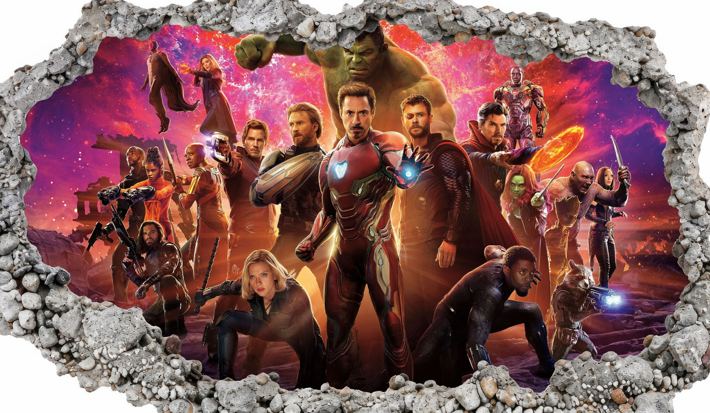 Avengers Endgame Heroes 3D Effect Sticker Bedroom Decor 041