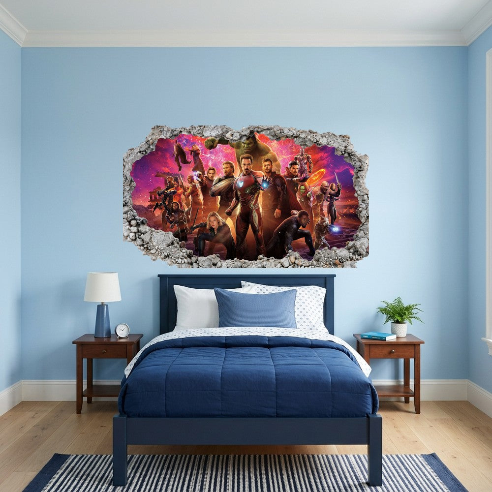 Avengers Endgame Heroes 3D Effect Sticker Bedroom Decor 041