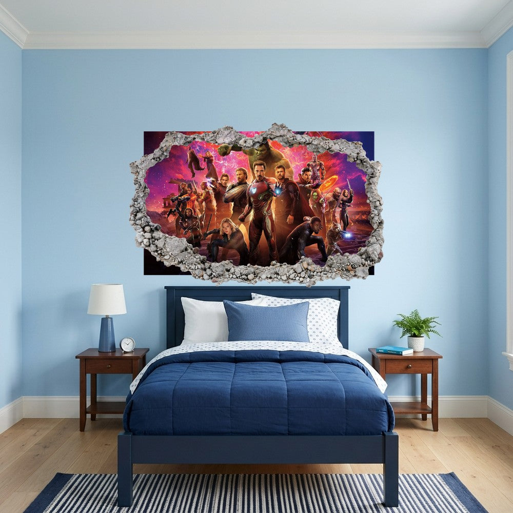 Avengers Endgame Heroes 3D Effect Sticker Bedroom Decor 041