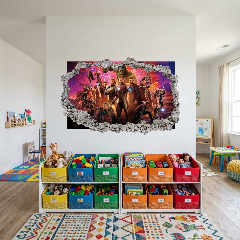 Avengers Endgame Heroes 3D Effect Sticker Bedroom Decor 041