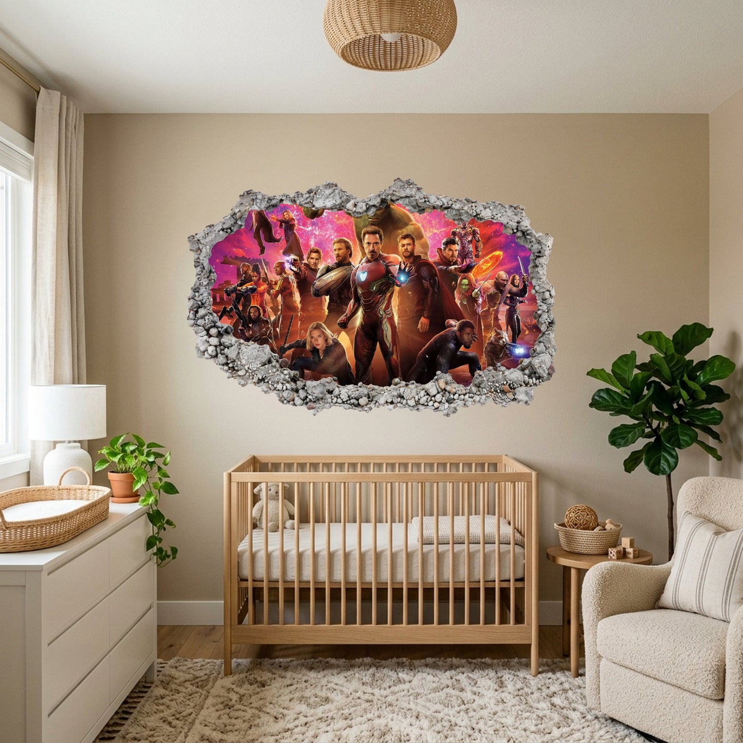 Avengers Endgame Heroes 3D Effect Sticker Bedroom Decor 041