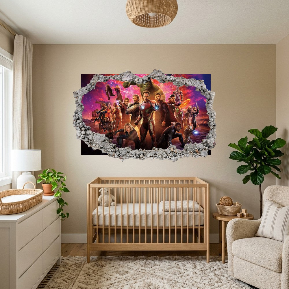 Avengers Endgame Heroes 3D Effect Sticker Bedroom Decor 041