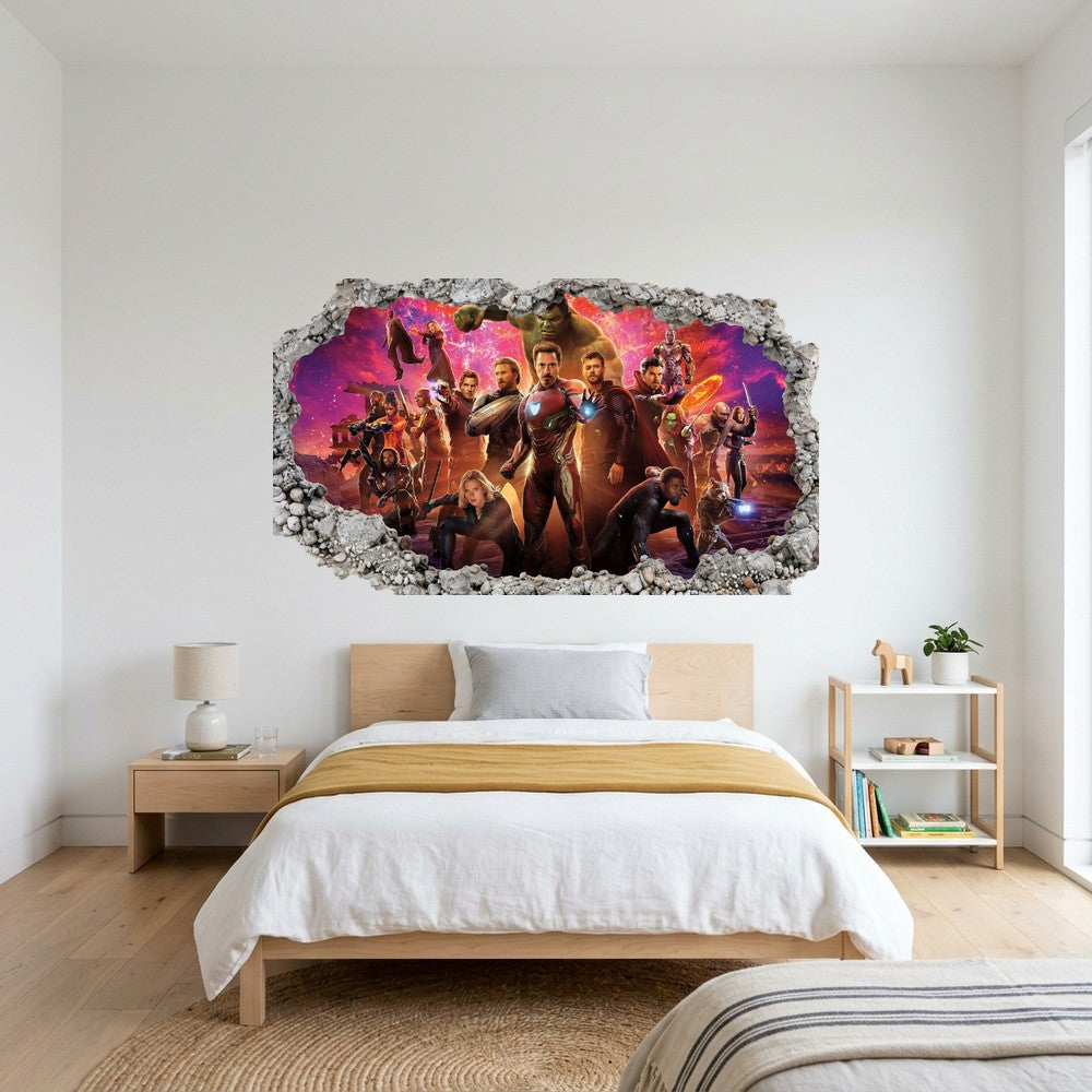 Avengers Endgame Heroes 3D Effect Sticker Bedroom Decor 041