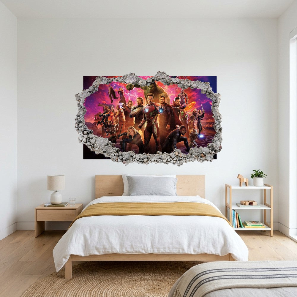 Avengers Endgame Heroes 3D Effect Sticker Bedroom Decor 041