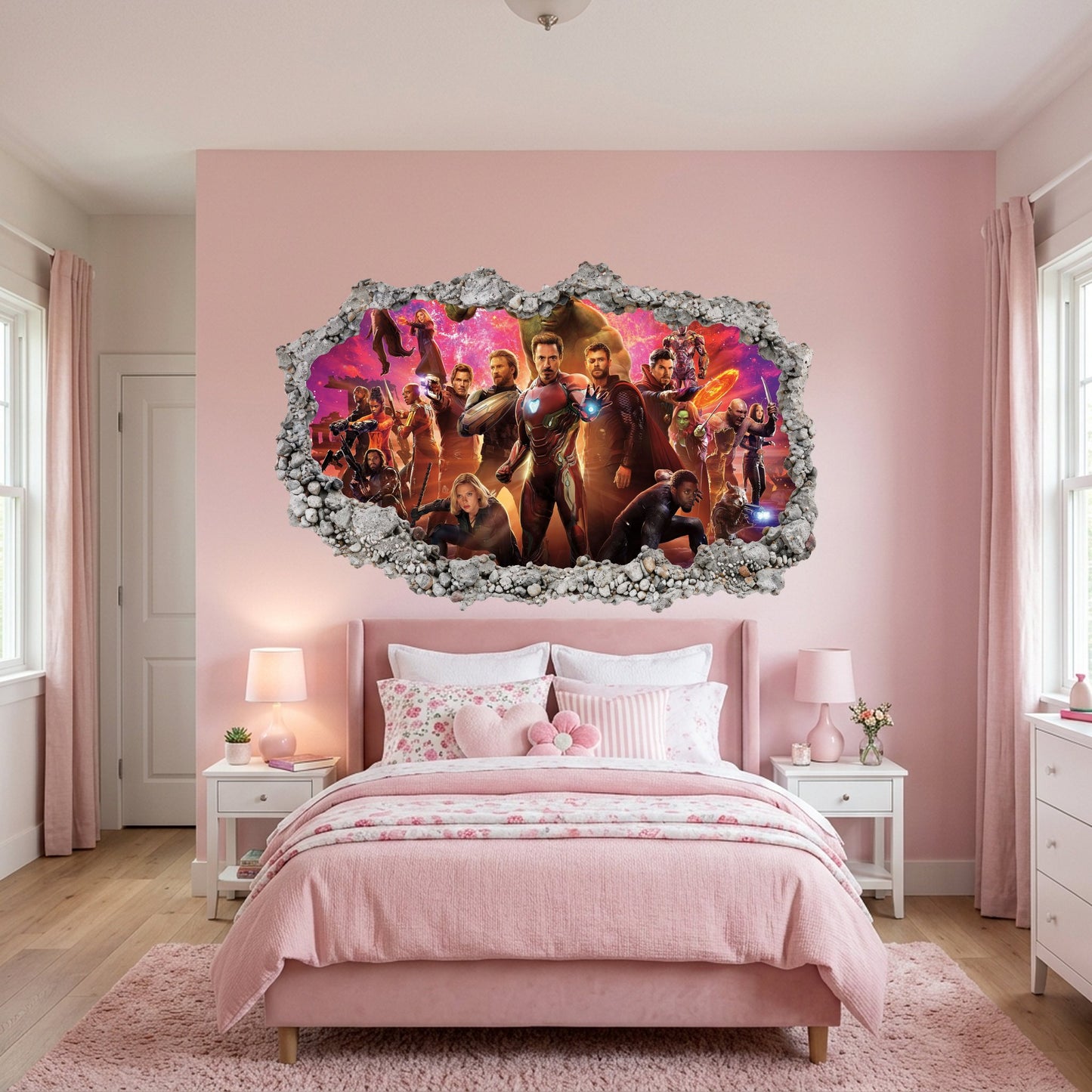 Avengers Endgame Heroes 3D Effect Sticker Bedroom Decor 041