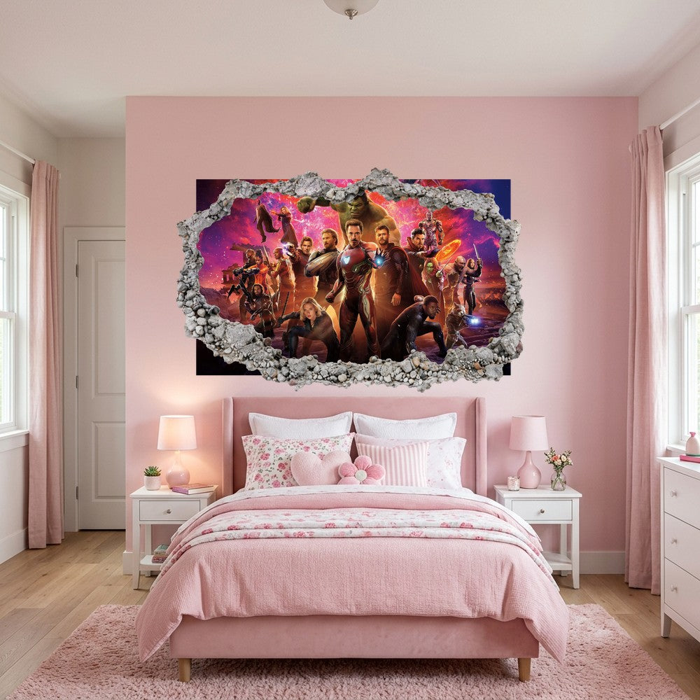 Avengers Endgame Heroes 3D Effect Sticker Bedroom Decor 041
