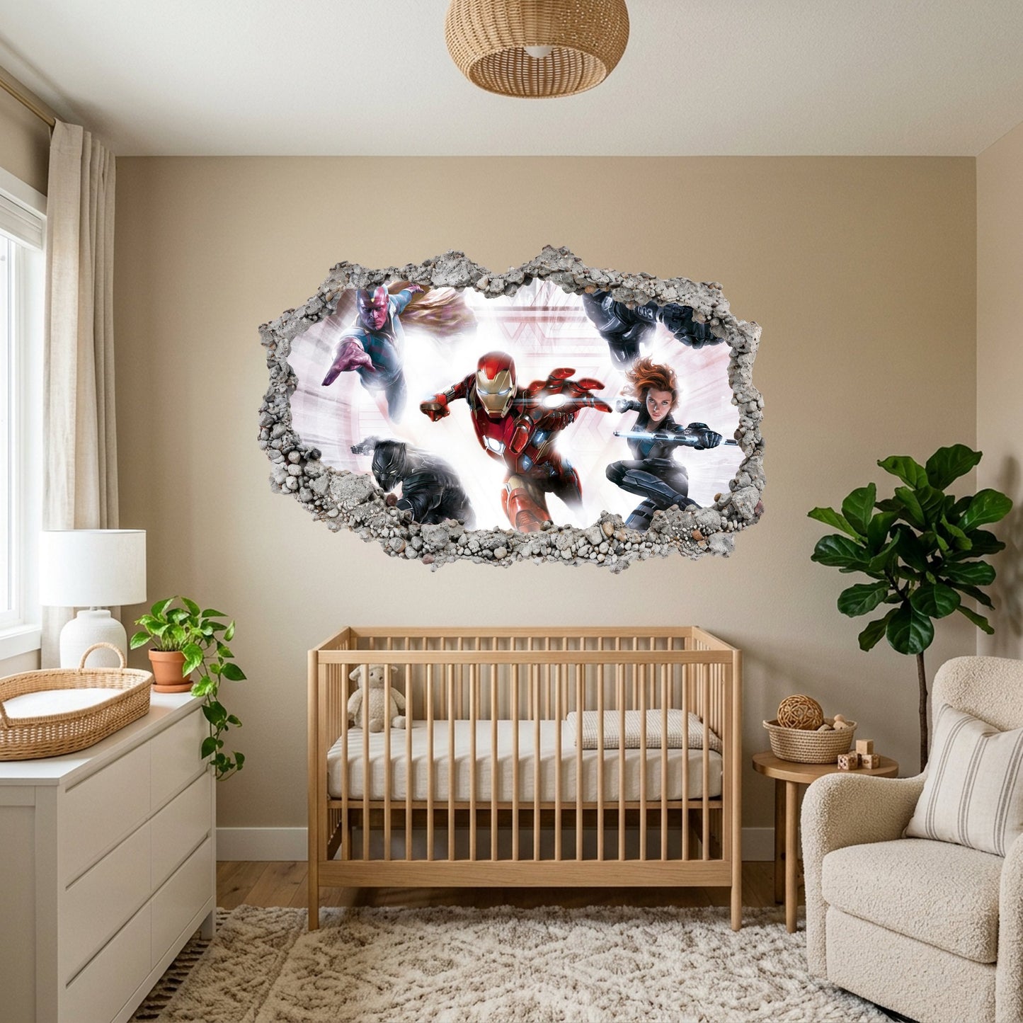 Avengers Endgame Heroes 3D Effect Sticker Playroom Art Decal 022