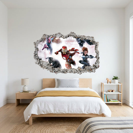 Avengers Endgame Heroes 3D Effect Sticker Playroom Art Decal 022