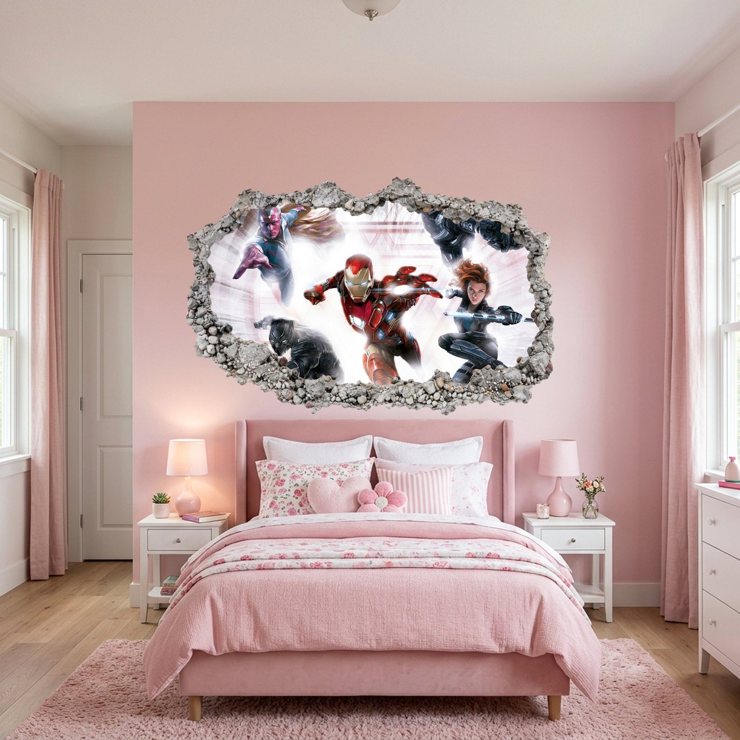 Avengers Endgame Heroes 3D Effect Sticker Playroom Art Decal 022