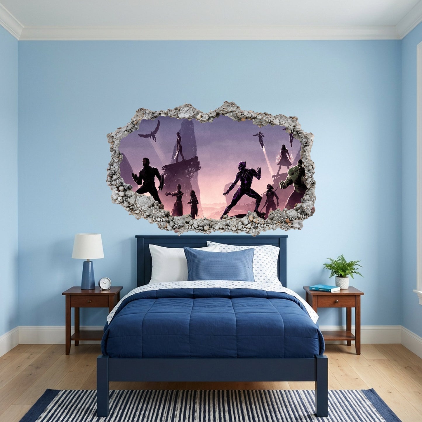 Avengers Endgame Heroes 3D Smashed Wall Decal Nursery Wall Art 006