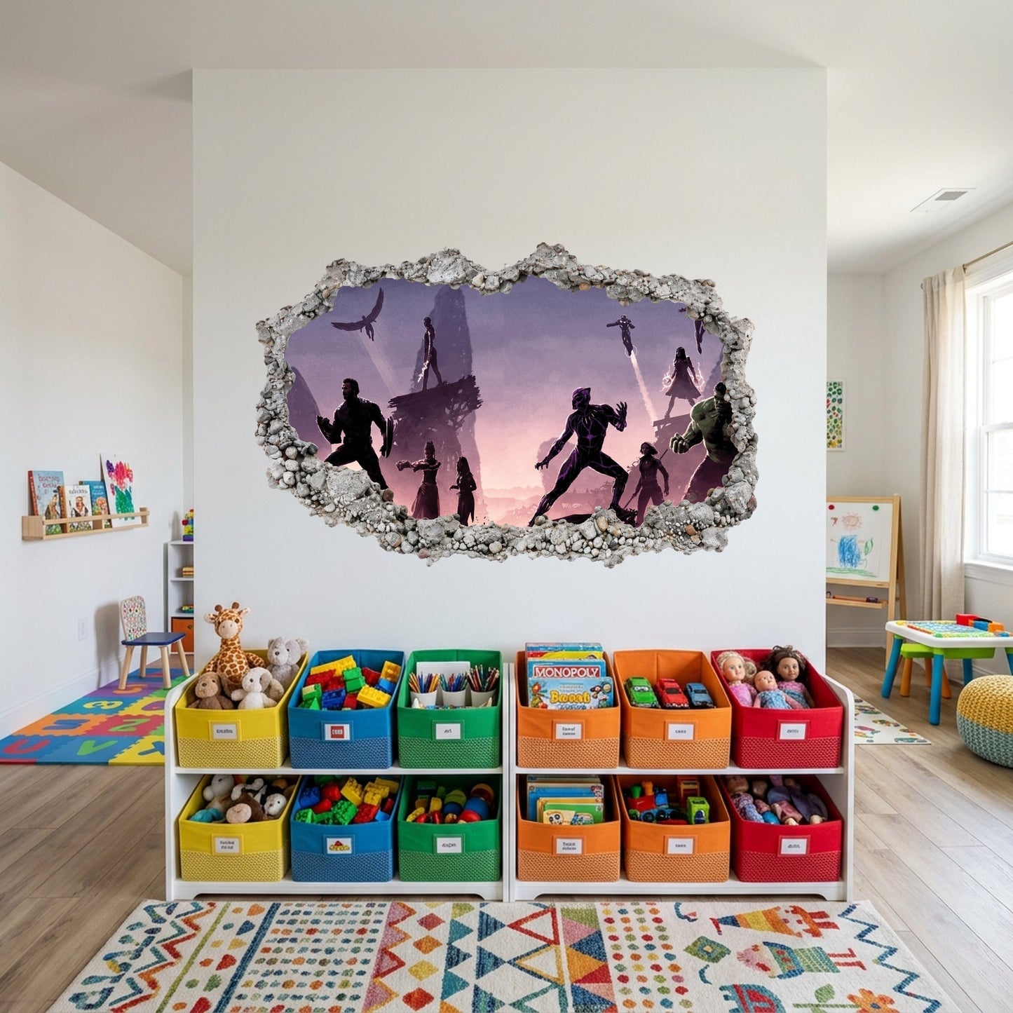 Avengers Endgame Heroes 3D Smashed Wall Decal Nursery Wall Art 006
