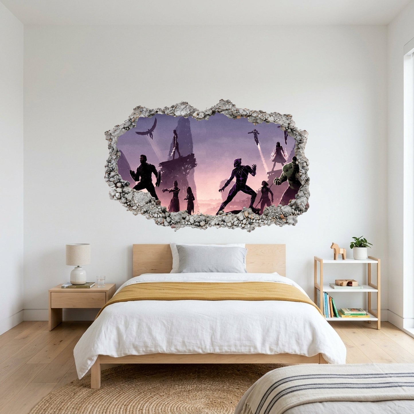 Avengers Endgame Heroes 3D Smashed Wall Decal Nursery Wall Art 006