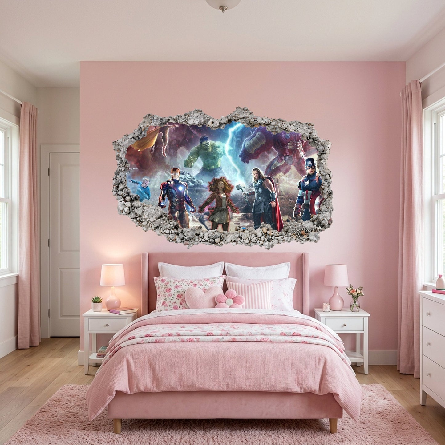 Avengers Endgame Heroes Playroom Art Decal Vinyl Mural 001
