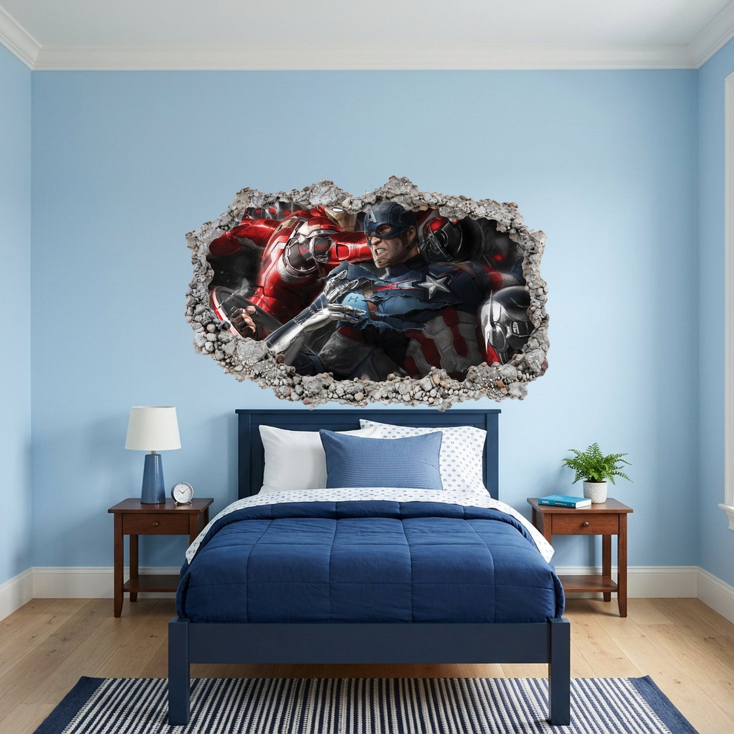 Avengers Endgame Heroes Smashed Brick Decal Bedroom Decor 008