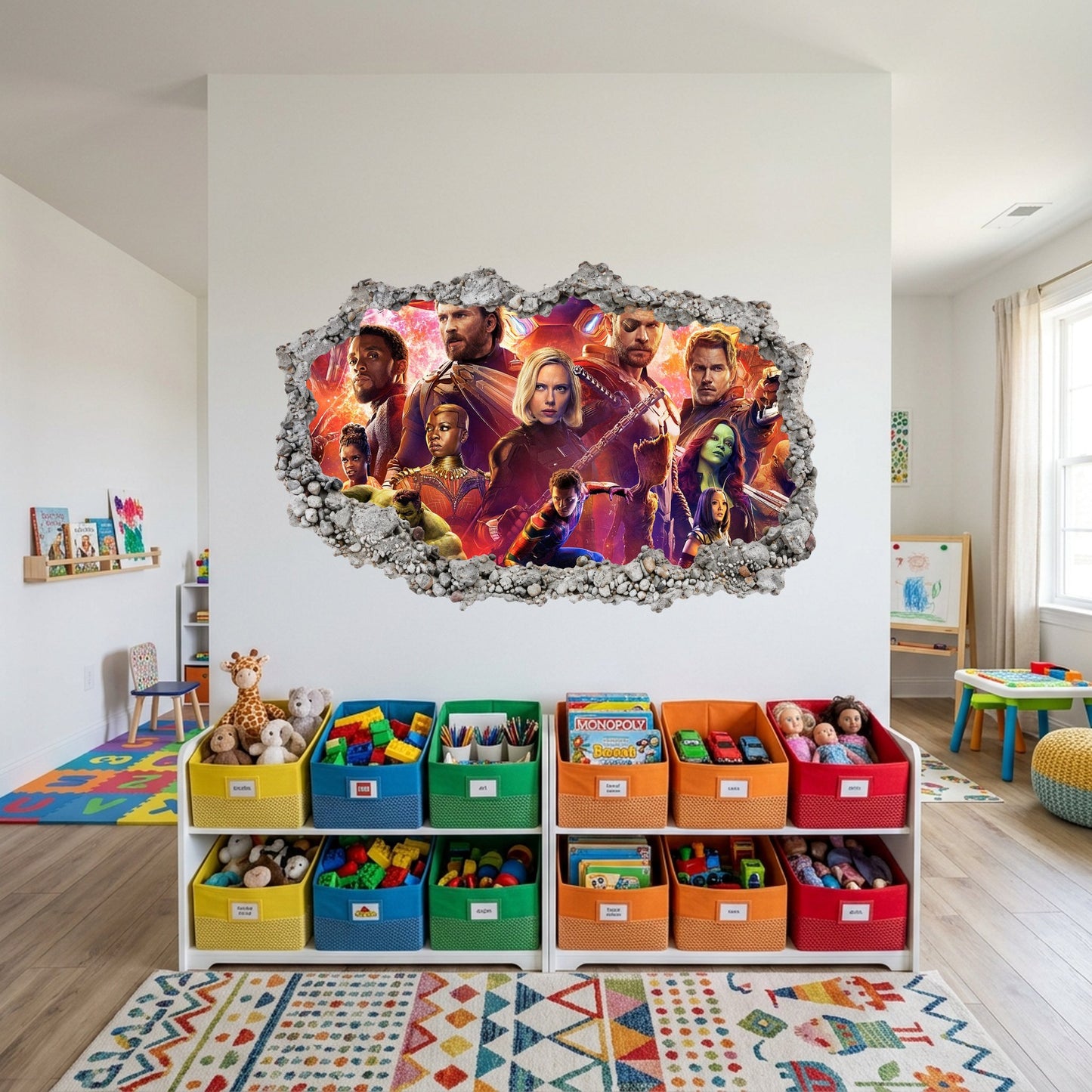 Avengers Endgame Heroes Smashed Brick Decal Nursery Wall Art 036