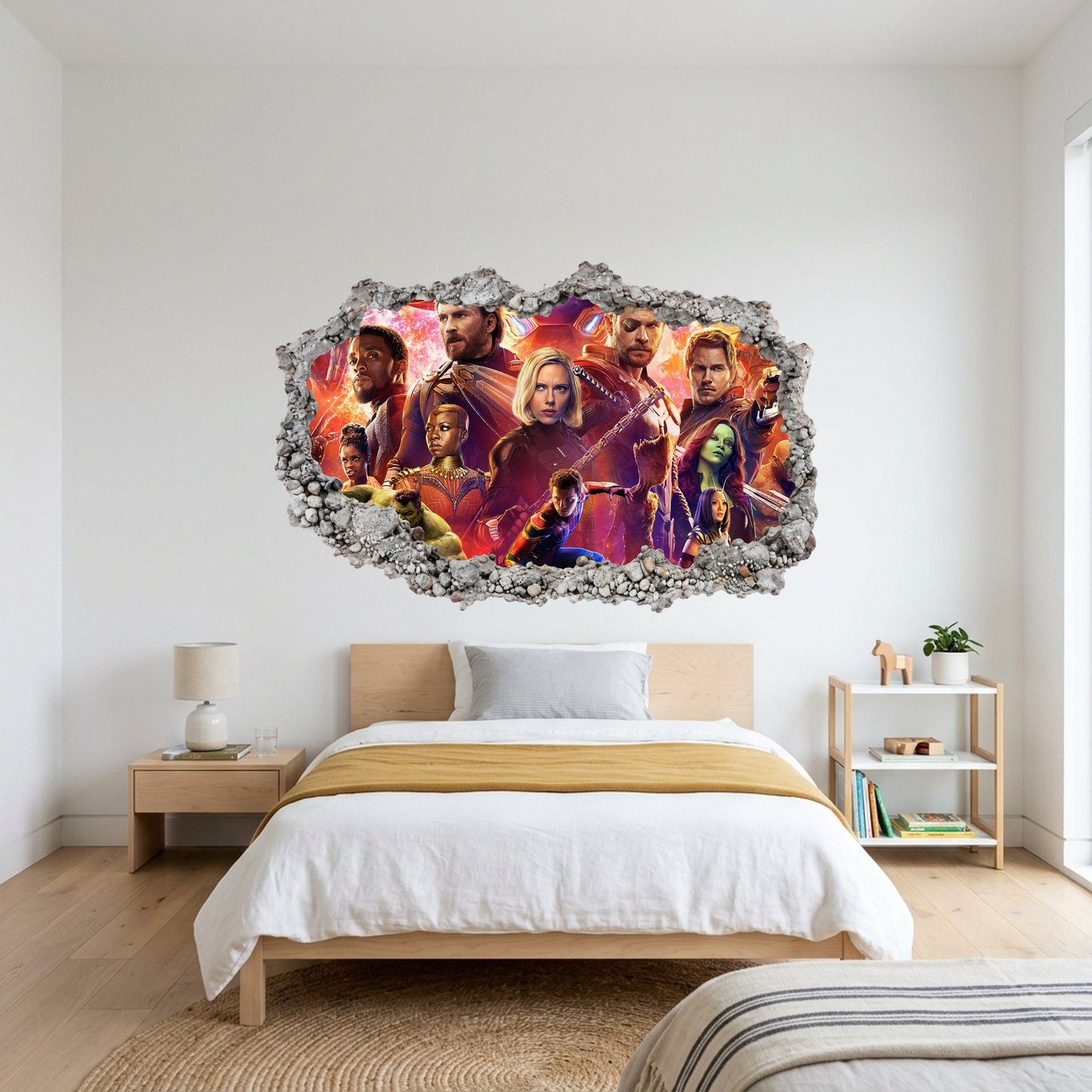 Avengers Endgame Heroes Smashed Brick Decal Nursery Wall Art 036