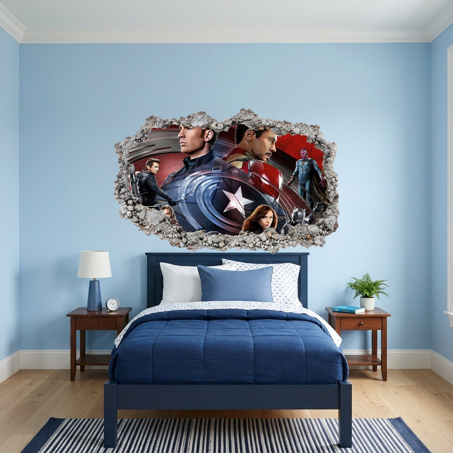 Avengers Endgame Heroes Smashed Brick Decal Vinyl Mural 024