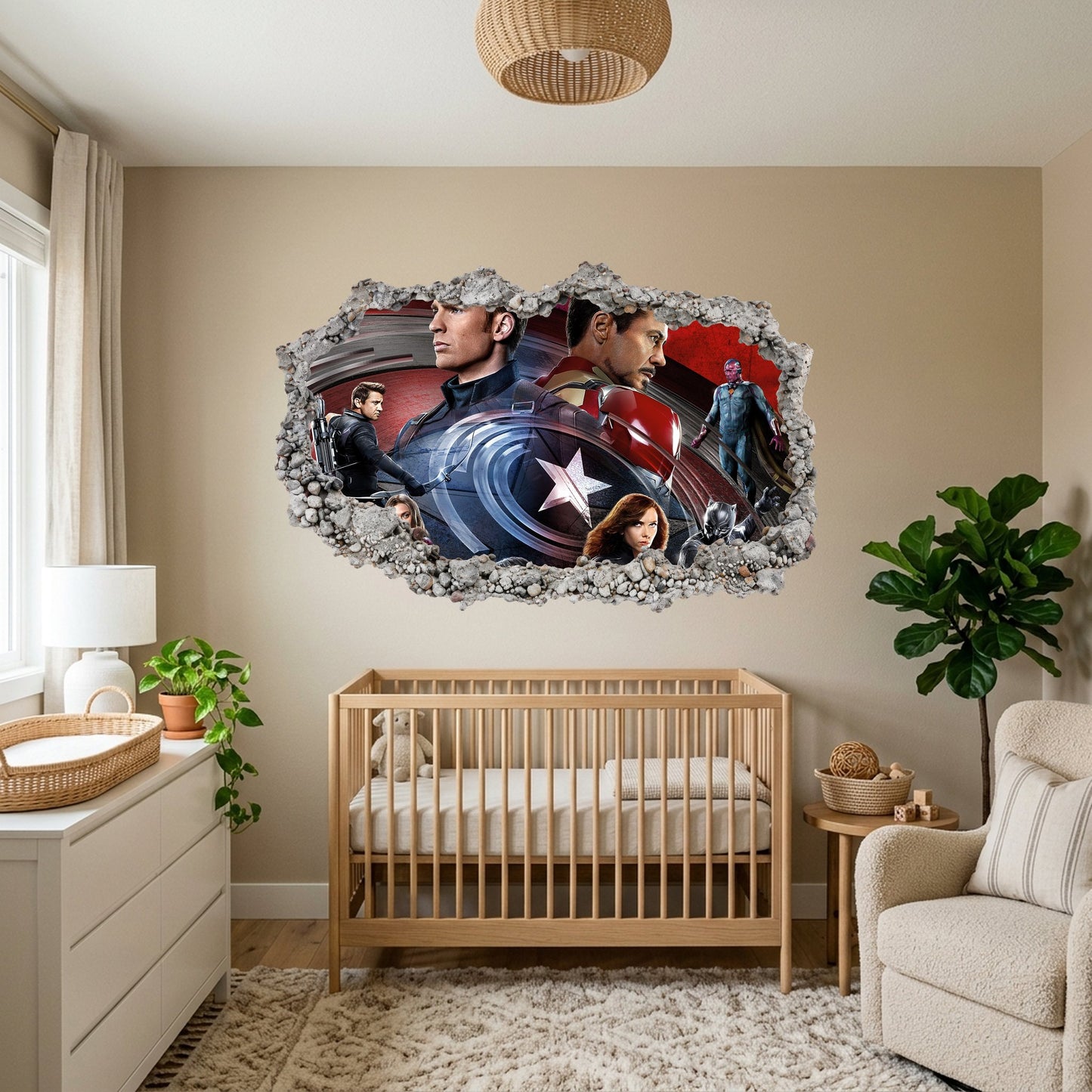Avengers Endgame Heroes Smashed Brick Decal Vinyl Mural 024