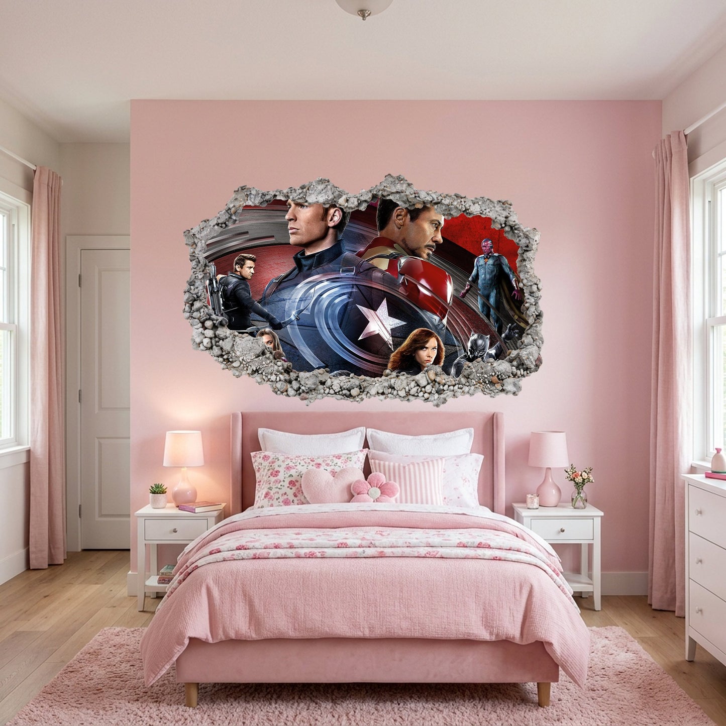 Avengers Endgame Heroes Smashed Brick Decal Vinyl Mural 024