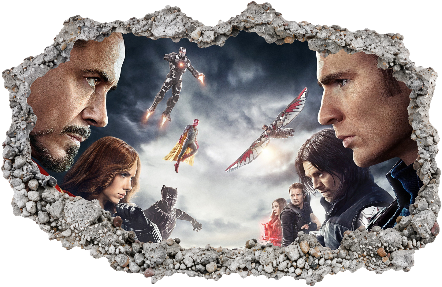Avengers Endgame Heroes Smashed Brick Decal Wall Art Sticker 021