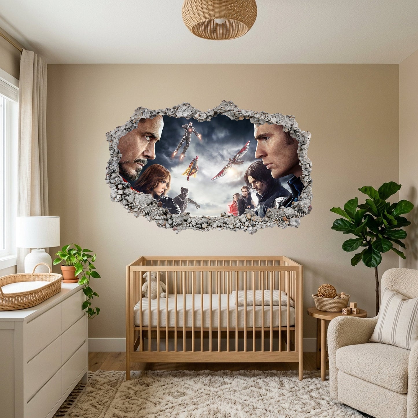 Avengers Endgame Heroes Smashed Brick Decal Wall Art Sticker 021