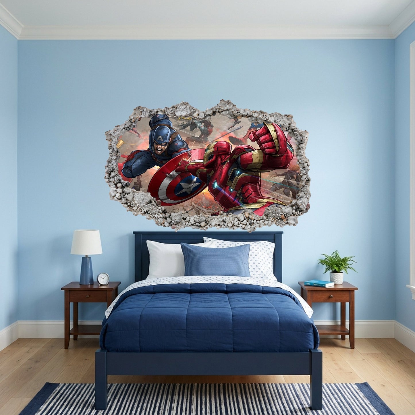 Avengers Endgame Heroes Wall Art Sticker 3D Smashed Wall Decal 026