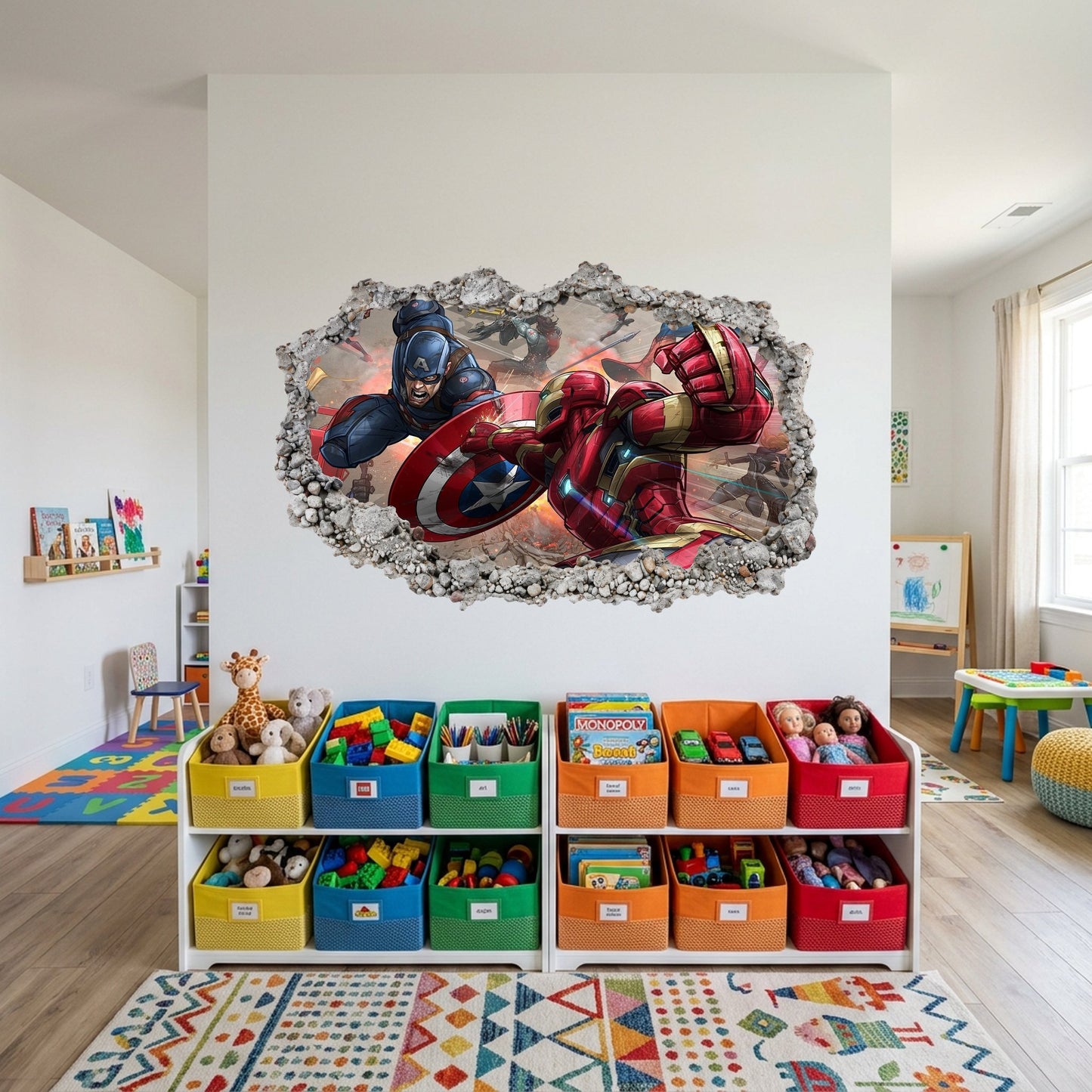 Avengers Endgame Heroes Wall Art Sticker 3D Smashed Wall Decal 026