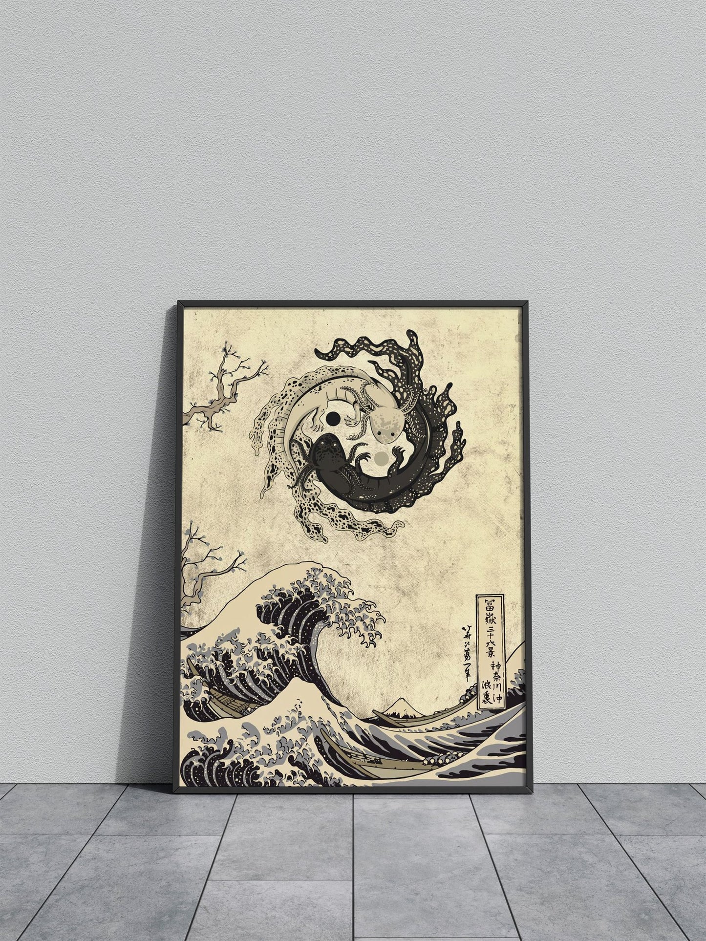 Axolotl koi fish Asian Style Poster | Wall Art for Home & Office | High-Quality Print