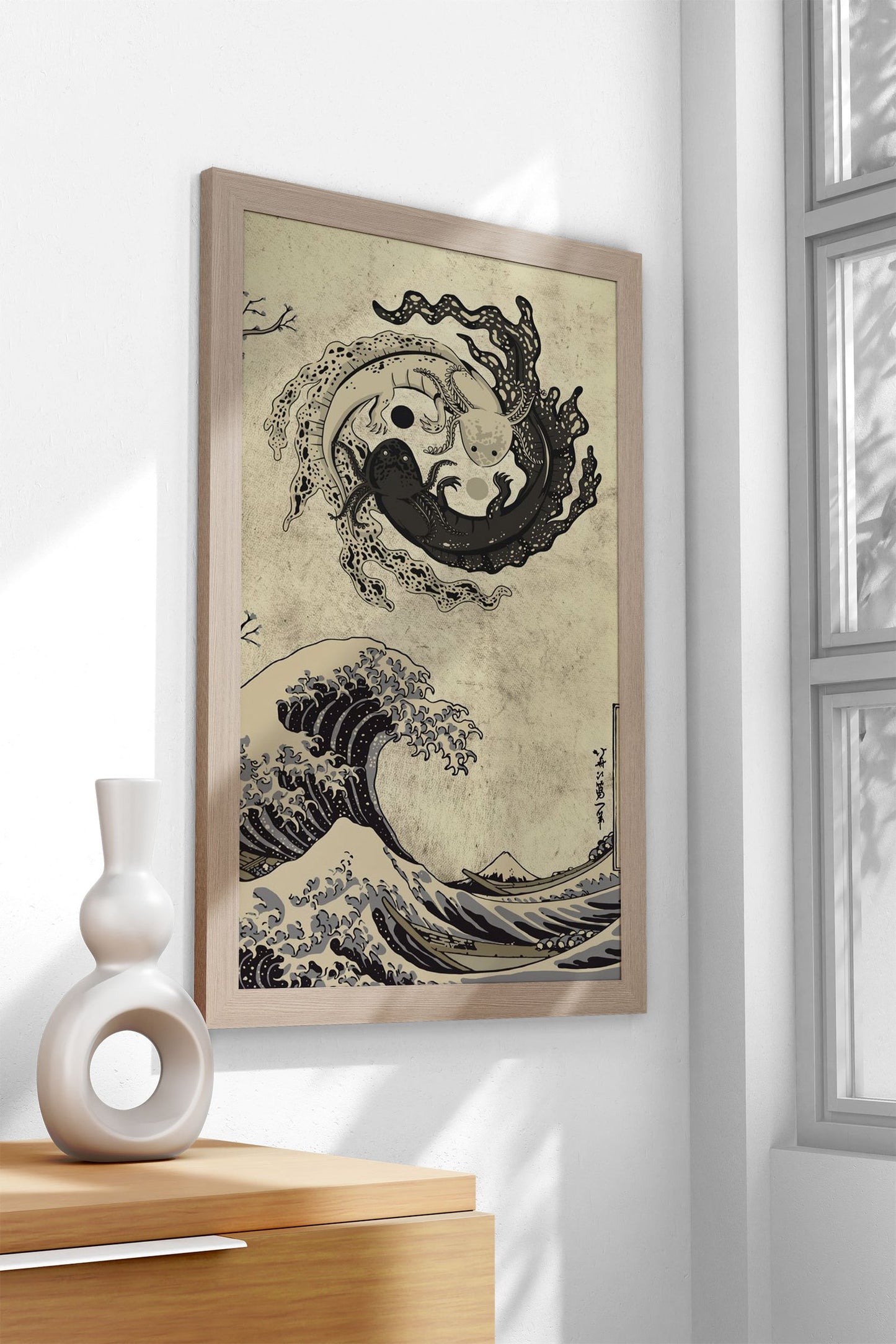 Axolotl koi fish Asian Style Poster | Wall Art for Home & Office | High-Quality Print