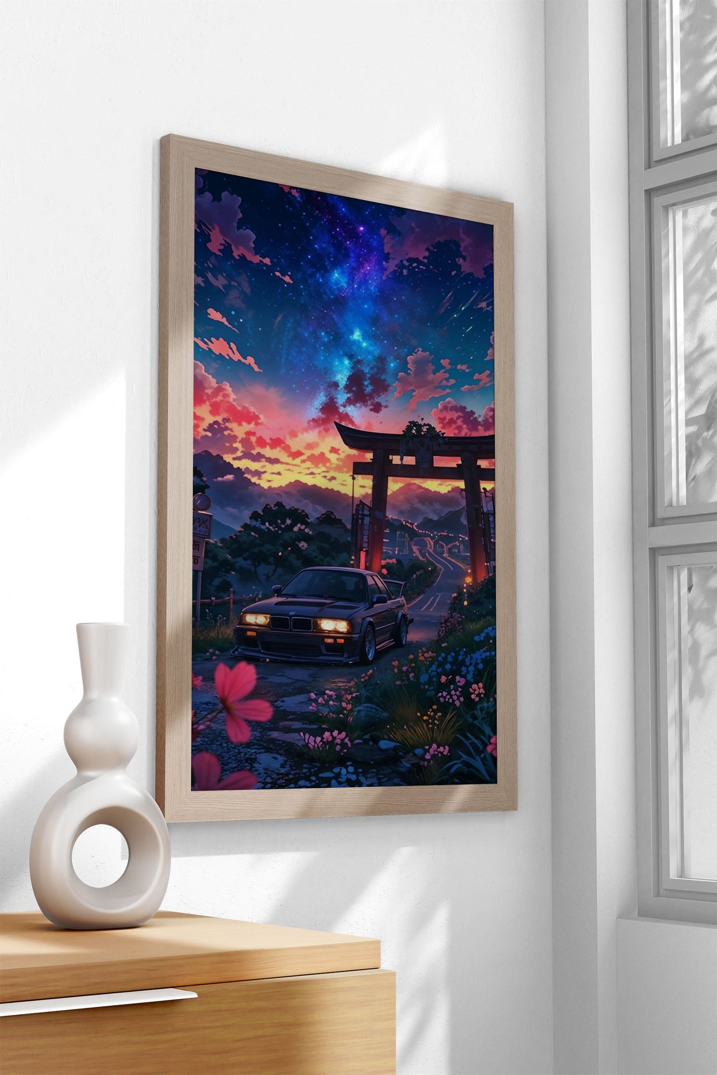 BMW M3 E30 Tori landscape Asian Style Poster | Wall Art for Home & Office | High-Quality Print