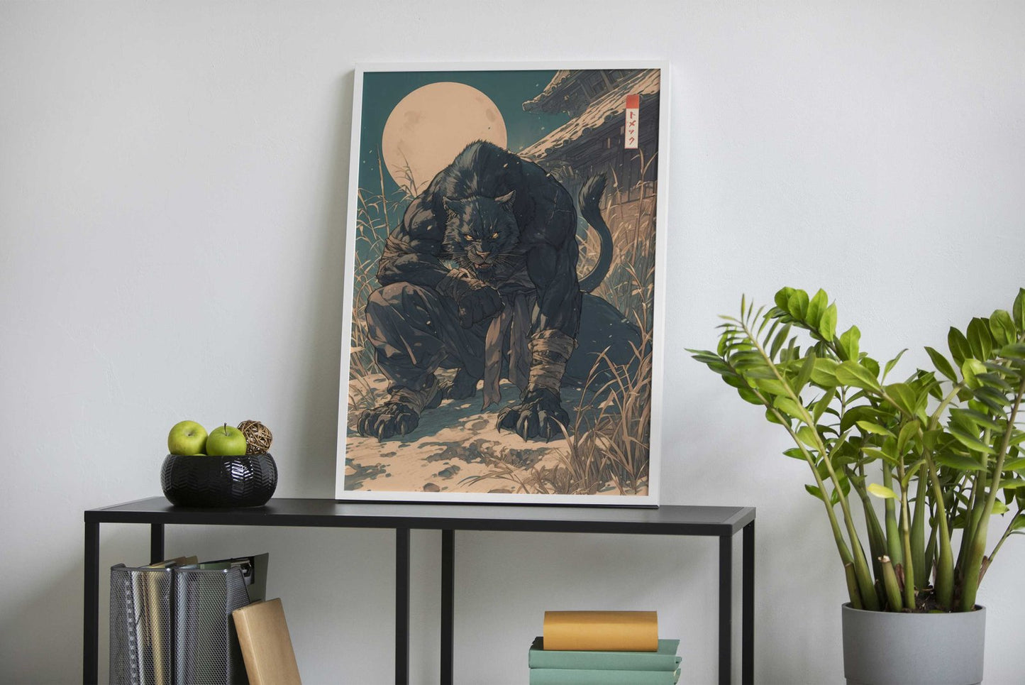 Back Panther Asian Style Poster | Wall Art for Home & Office | High-Quality Print