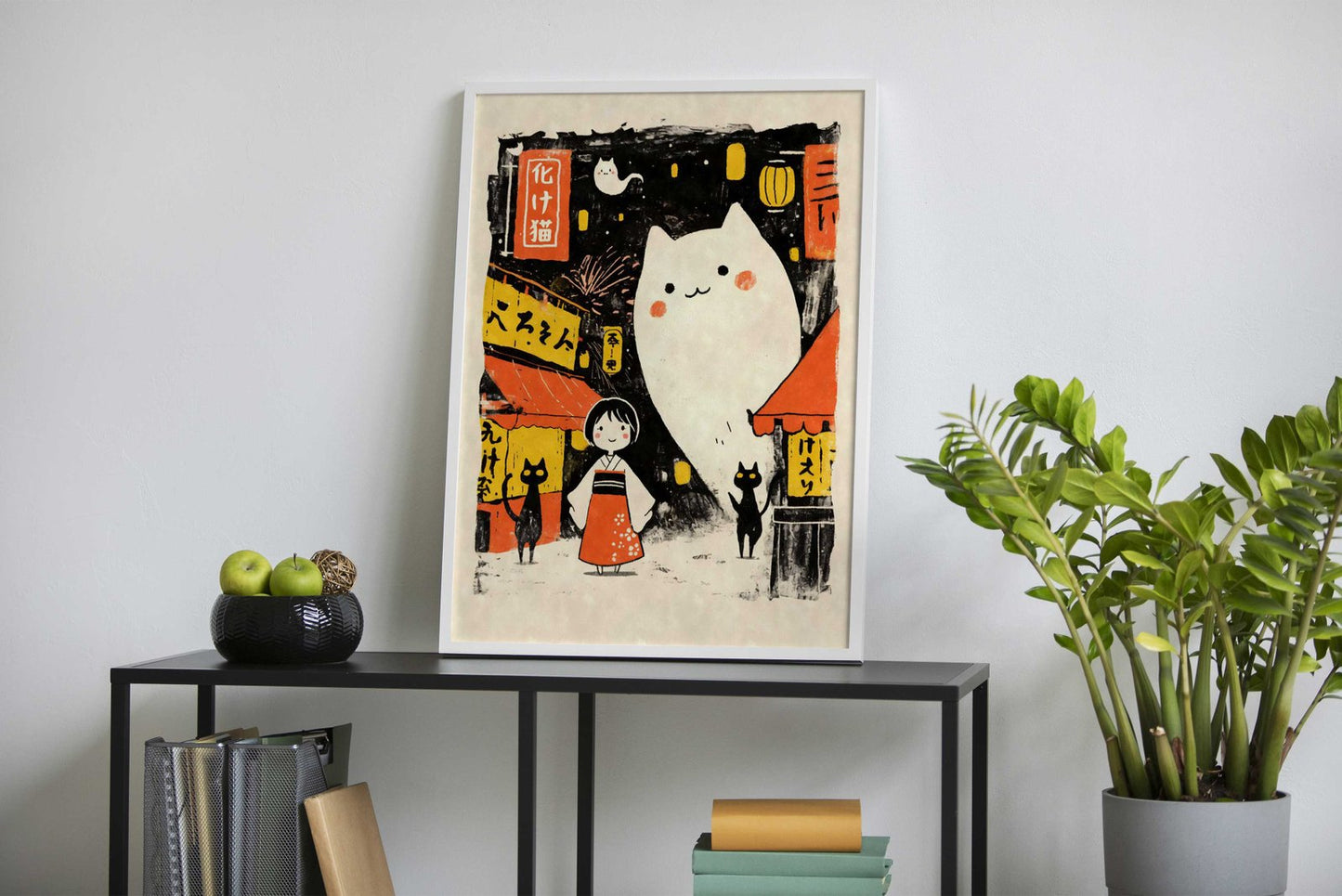 Bakeneko Cat Ghost Yokai Asian Style Poster | Wall Art for Home & Office | High-Quality Print
