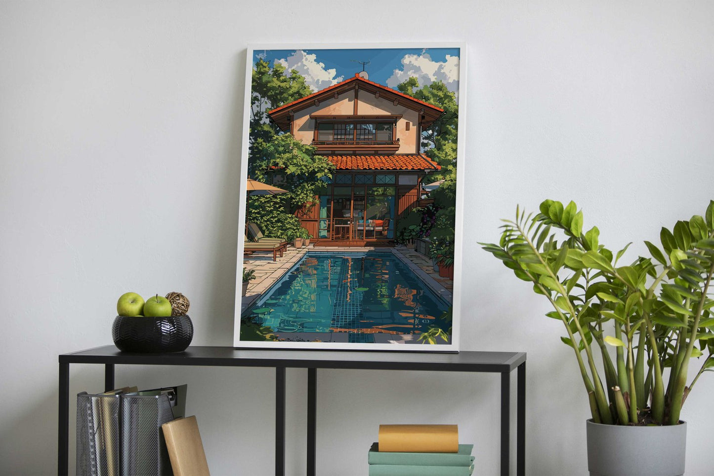 Bali House with pool Asian Style Poster | Wall Art for Home & Office | High-Quality Print