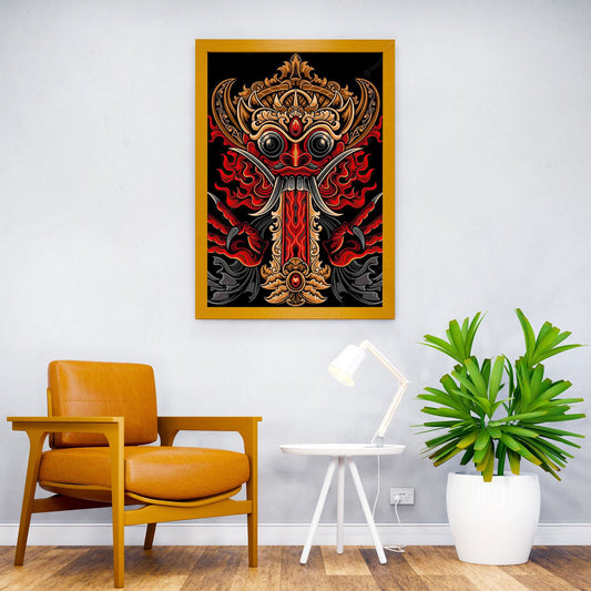 Balinese Barong Mask Asian Style Poster | Wall Art for Home & Office | High-Quality Print