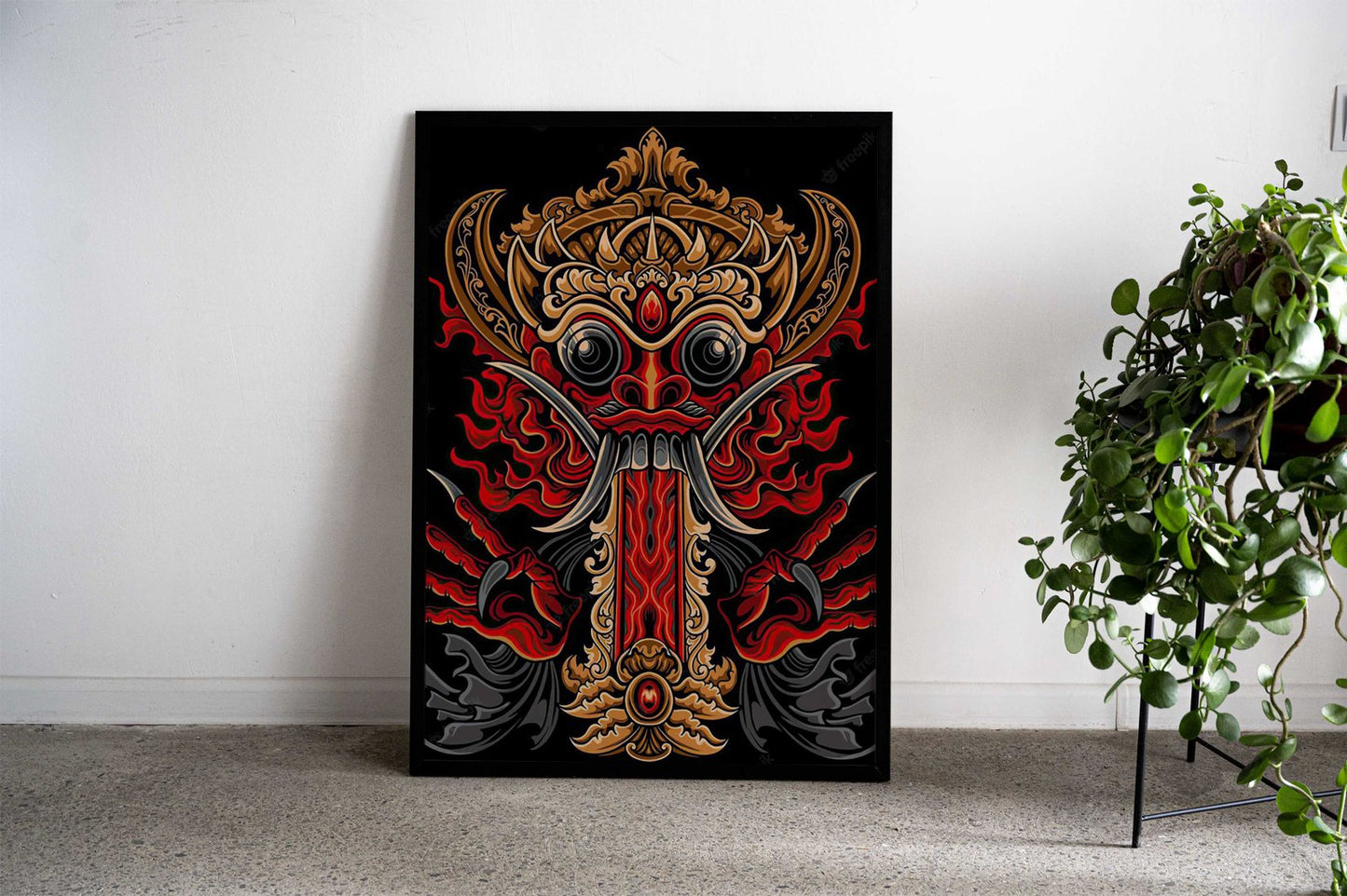 Balinese Barong Mask Asian Style Poster | Wall Art for Home & Office | High-Quality Print