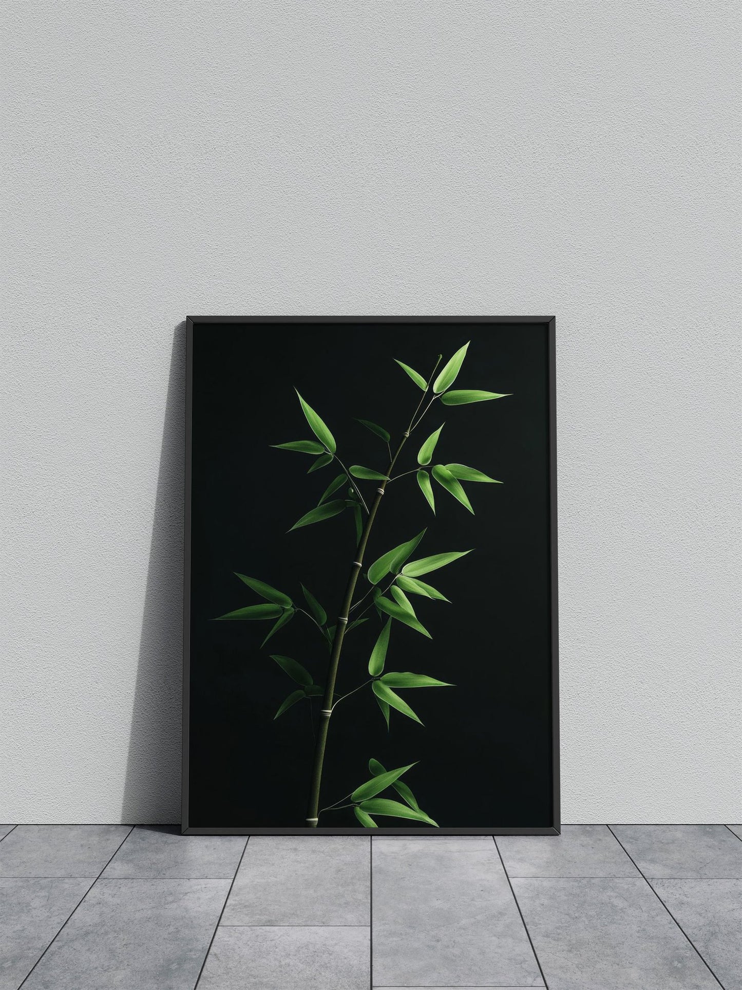 Bamboo Branch on Black Asian Style Poster | Wall Art for Home & Office | High-Quality Print