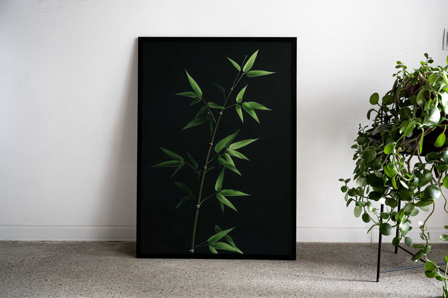 Bamboo Branch on Black Asian Style Poster | Wall Art for Home & Office | High-Quality Print