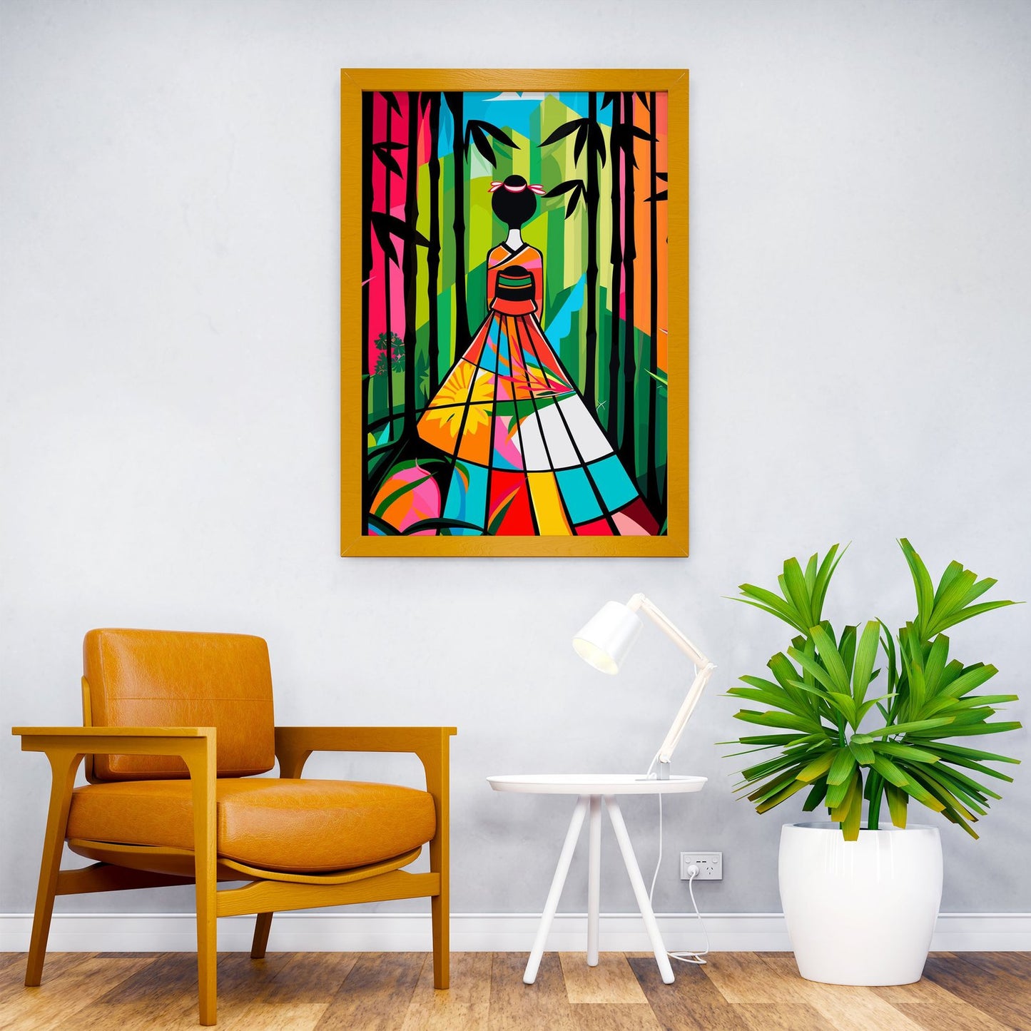 Bamboo Floral Kimono Asian Style Poster | Wall Art for Home & Office | High-Quality Print