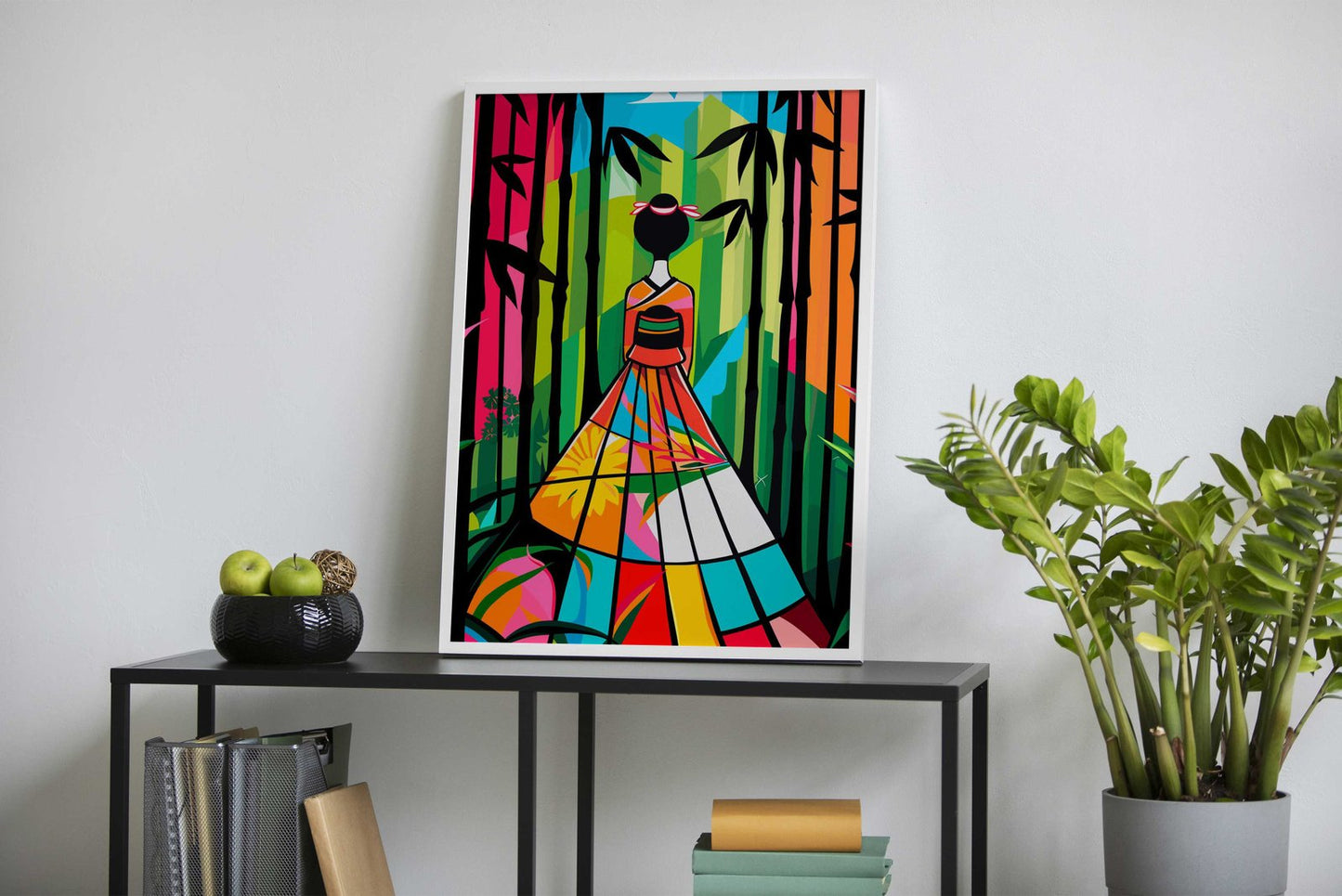 Bamboo Floral Kimono Asian Style Poster | Wall Art for Home & Office | High-Quality Print