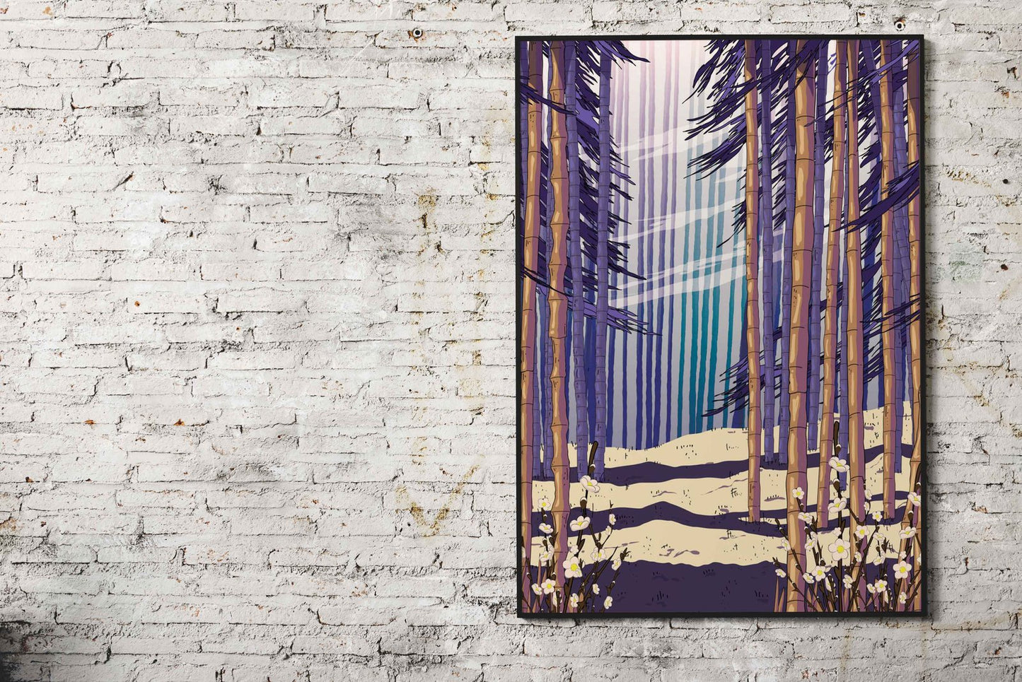 Bamboo Forest Illustration Asian Style Poster | Wall Art for Home & Office | High-Quality Print
