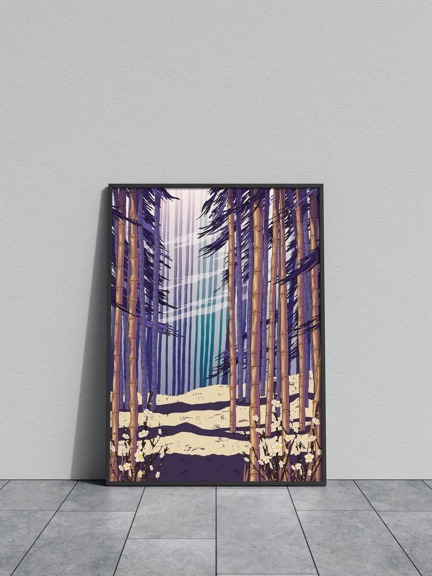 Bamboo Forest Illustration Asian Style Poster | Wall Art for Home & Office | High-Quality Print