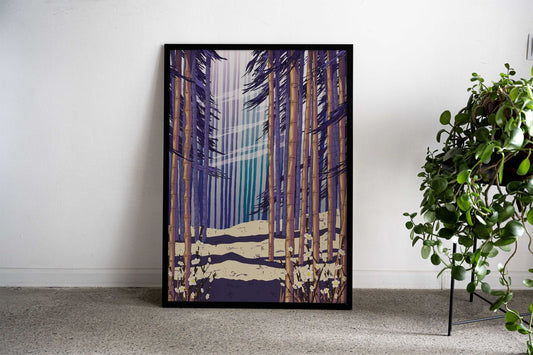 Bamboo Forest Illustration Asian Style Poster | Wall Art for Home & Office | High-Quality Print
