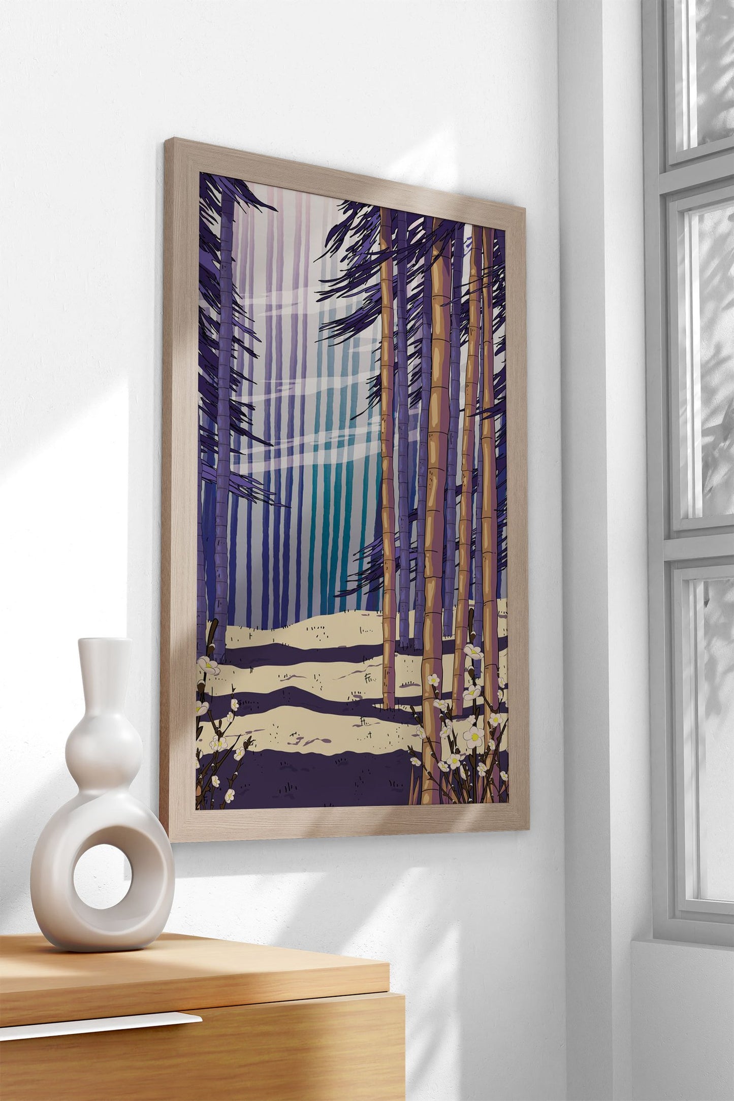 Bamboo Forest Illustration Asian Style Poster | Wall Art for Home & Office | High-Quality Print