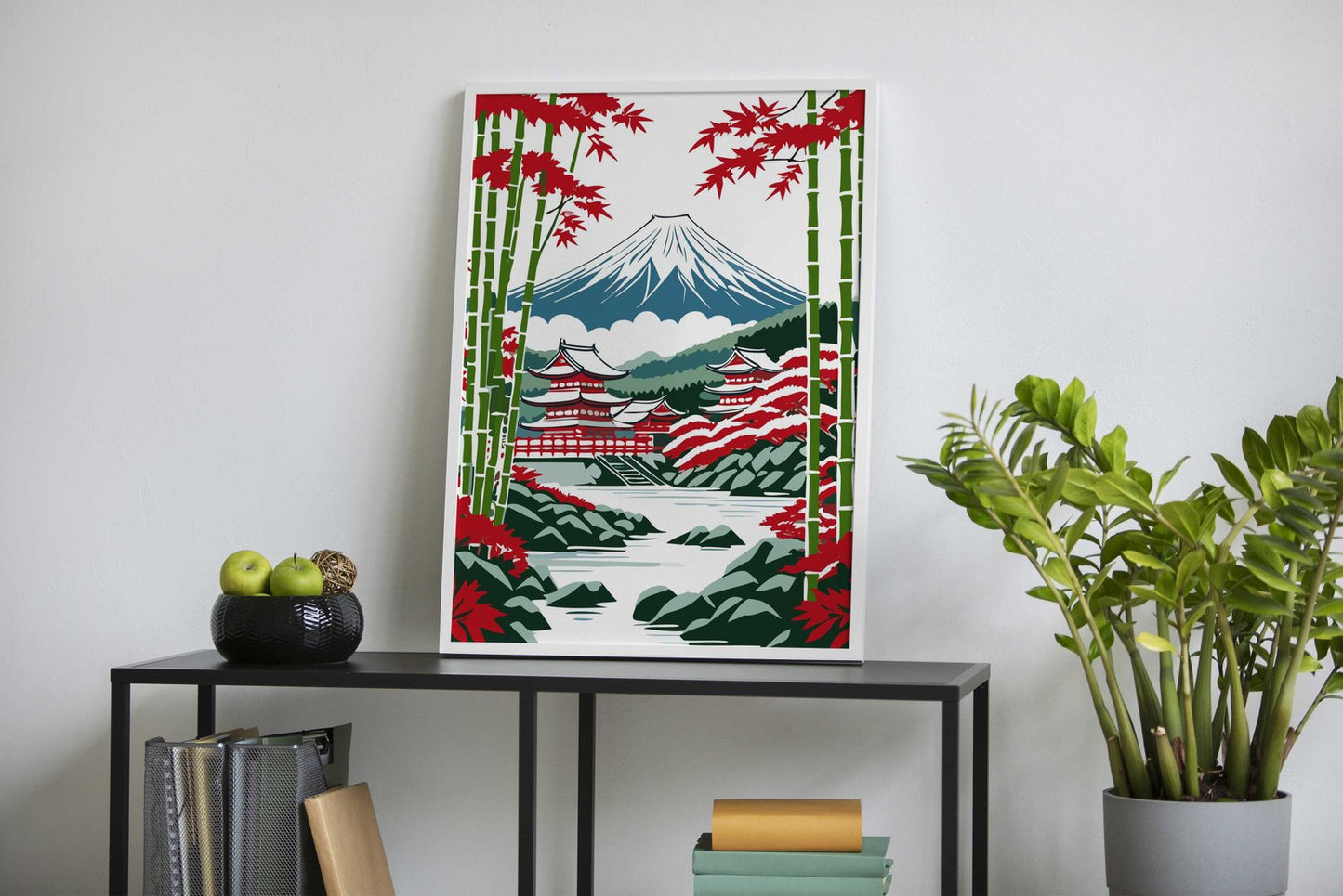 Bamboo Forest Mount Fuji Asian Style Poster | Wall Art for Home & Office | High-Quality Print