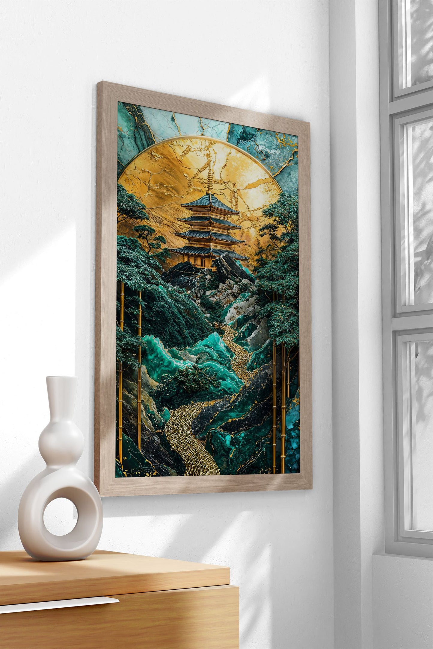 Bamboo Grove Temple Art Asian Style Poster | Wall Art for Home & Office | High-Quality Print