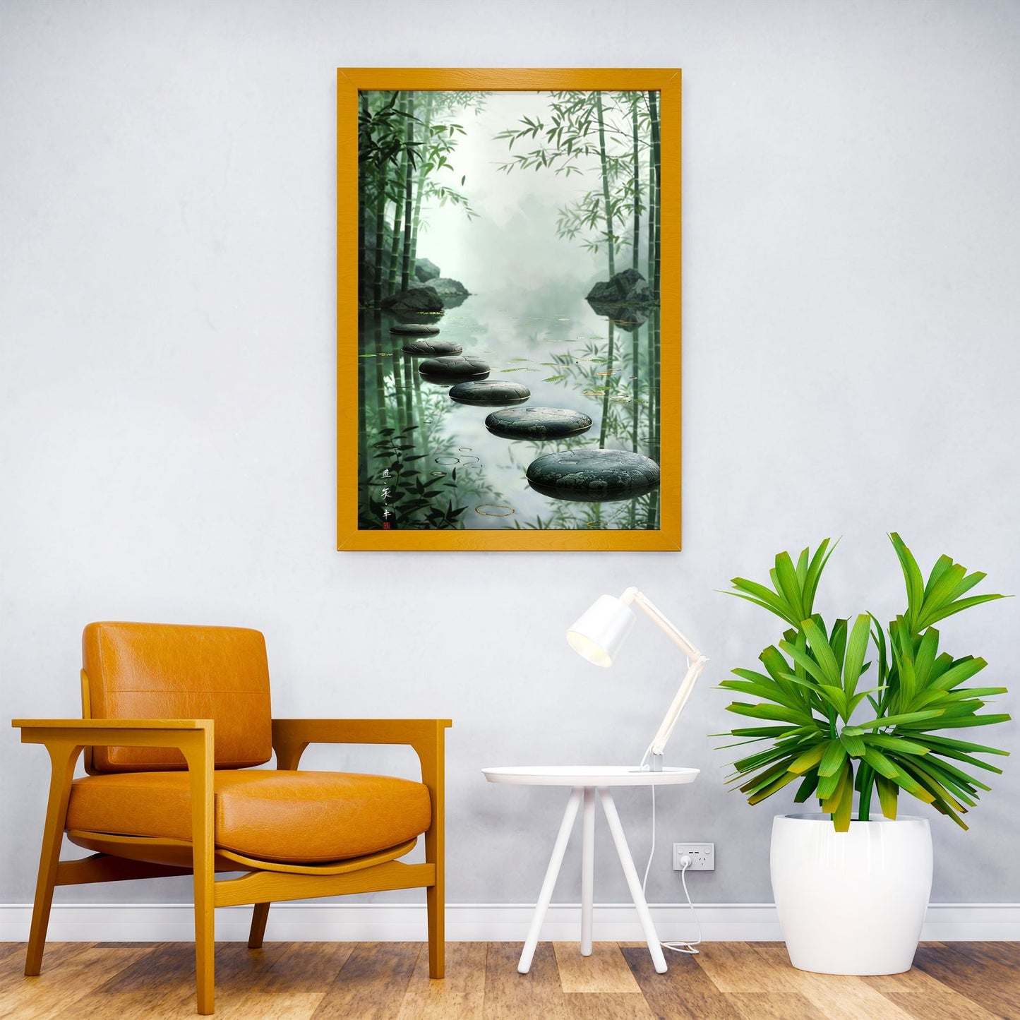 Bamboo Harmony Steps Asian Style Poster | Wall Art for Home & Office | High-Quality Print