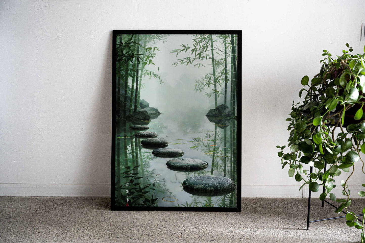 Bamboo Harmony Steps Asian Style Poster | Wall Art for Home & Office | High-Quality Print