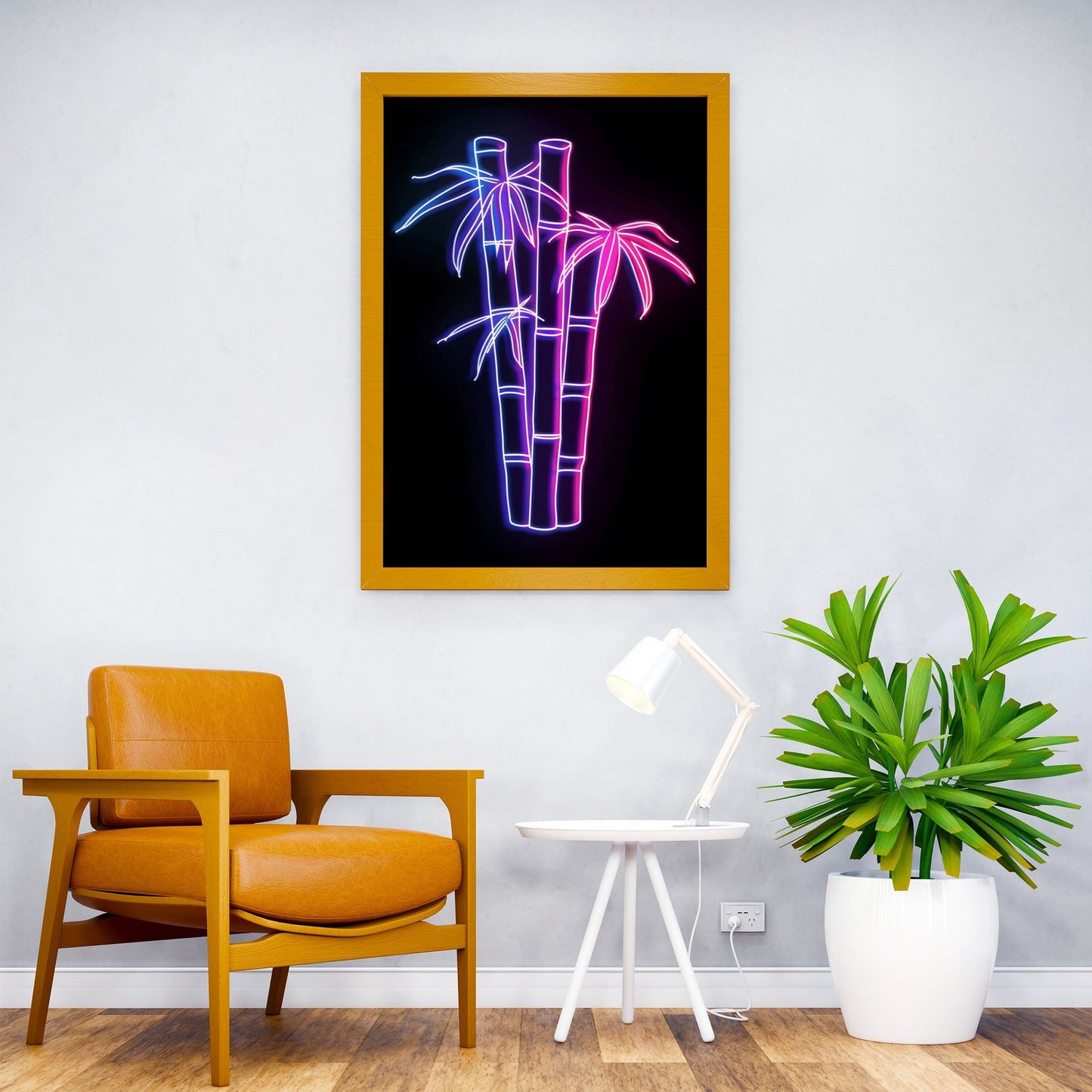 Bamboo Japan Neon Asian Style Poster | Wall Art for Home & Office | High-Quality Print
