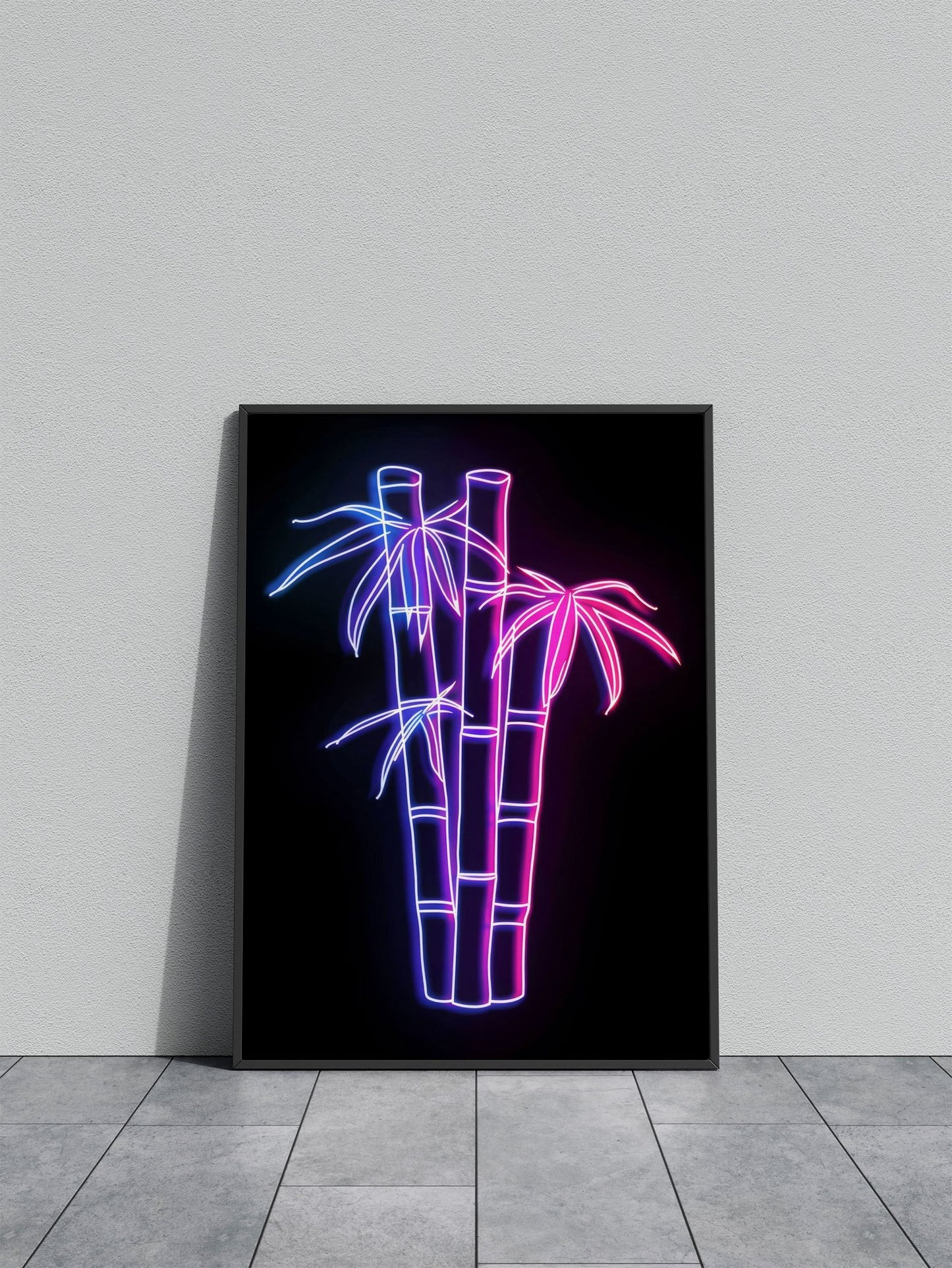 Bamboo Japan Neon Asian Style Poster | Wall Art for Home & Office | High-Quality Print